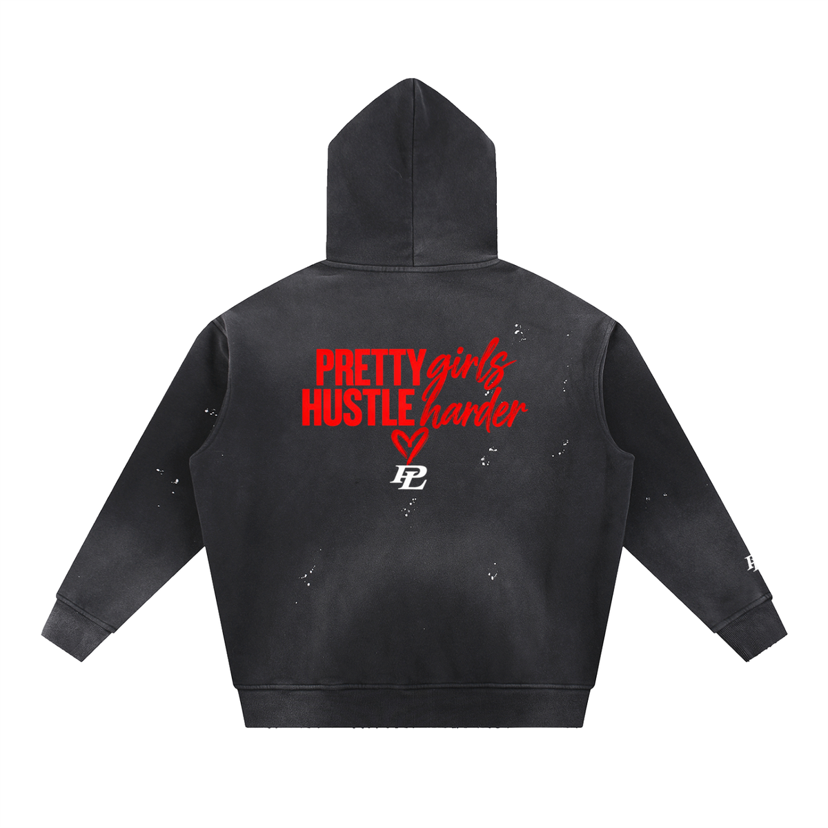 Vintage Washed Frayed Fleece Hoodie