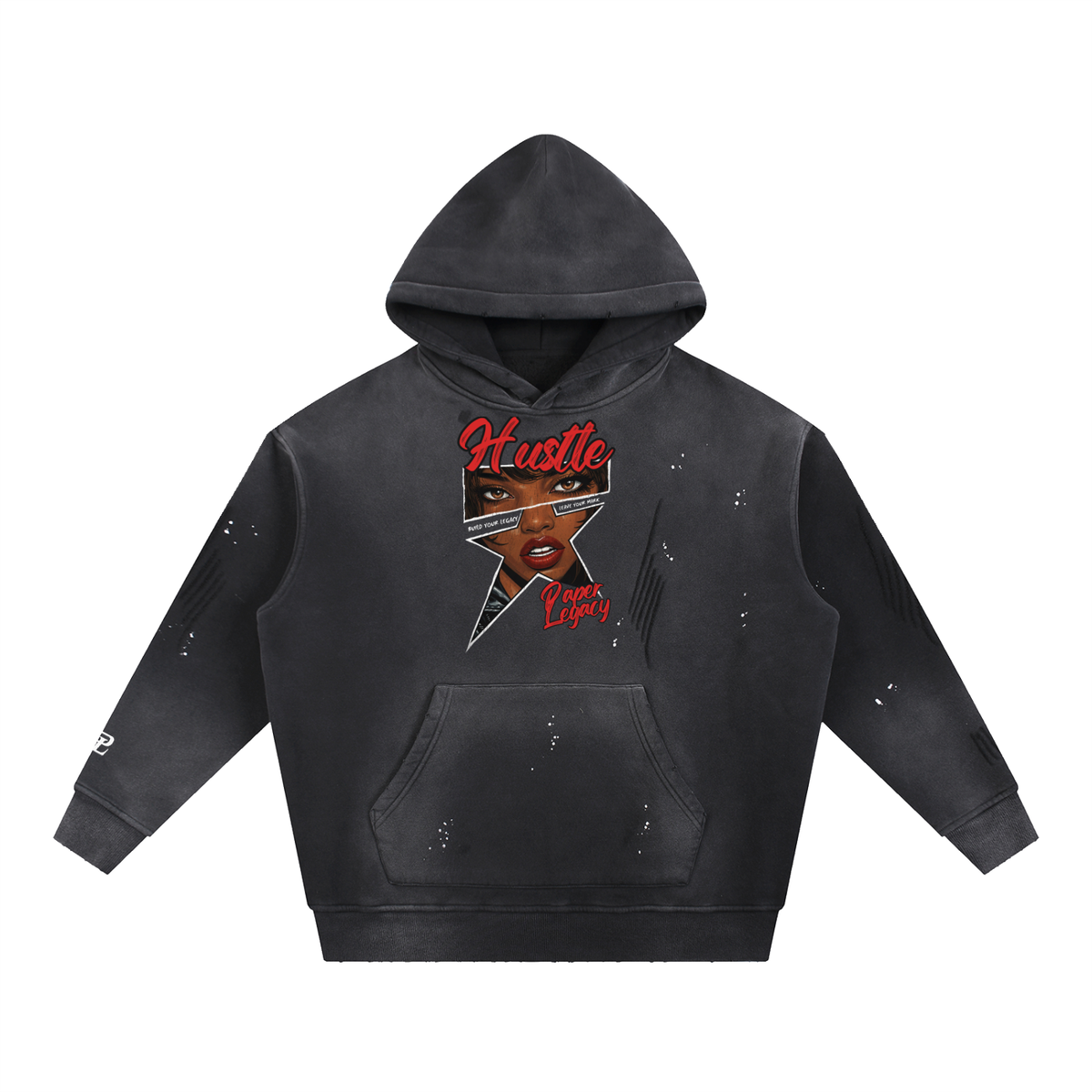 Vintage Washed Frayed Fleece Hoodie